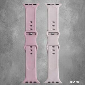 Apple Watch Silicone Band Set | 38mm 40mm 41mm | Pink & Beige | Replacement Band